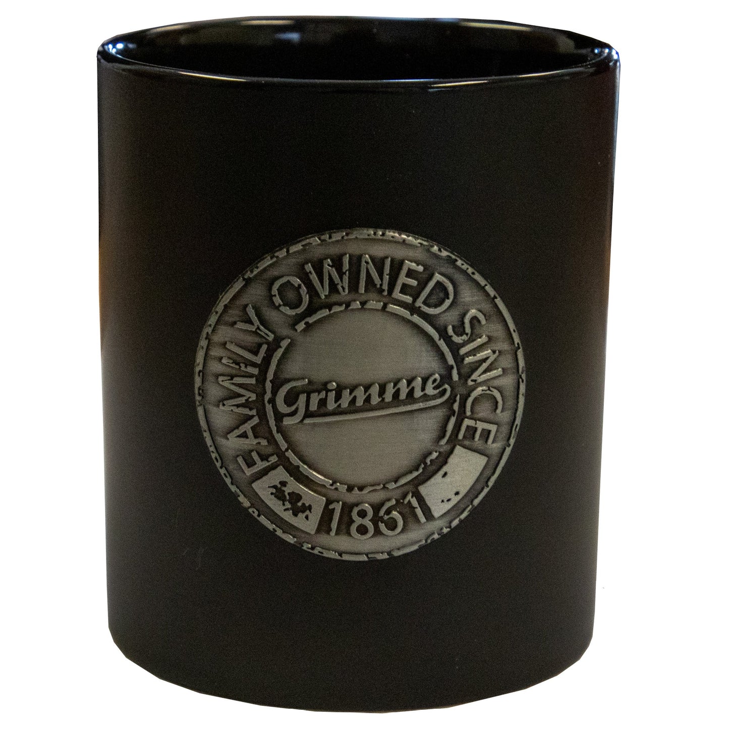 Becher mit Metalllogo