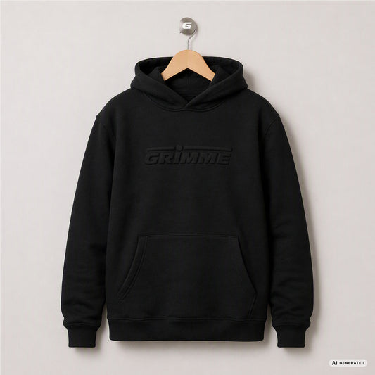 Hoodie mit 3D-Logo, schwarz
