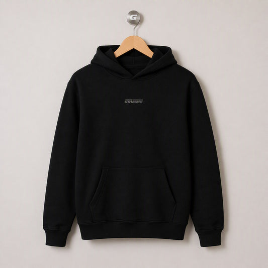 Hoodie mit Rubberprint, schwarz