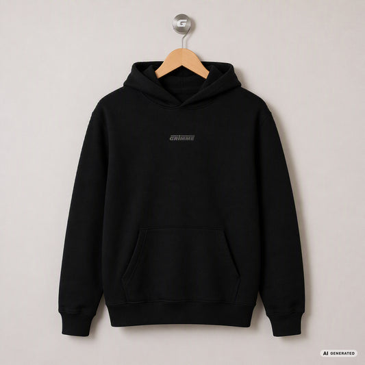 Hoodie mit Rubberprint, schwarz