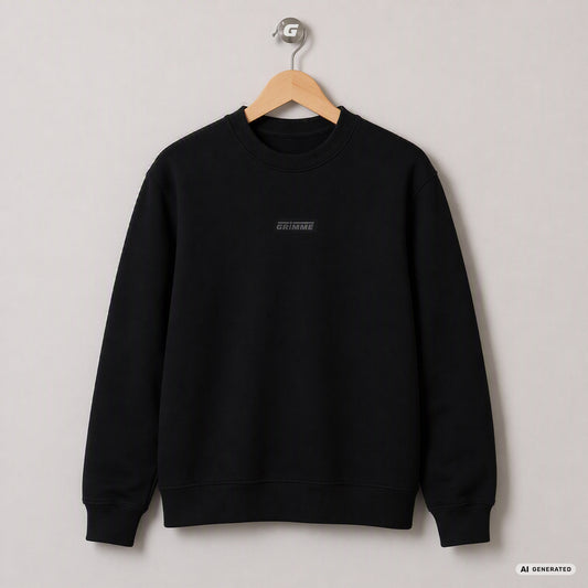 Sweater mit Rubberprint, schwarz