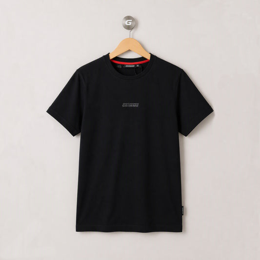 T-Shirt mit Rubberprint, schwarz