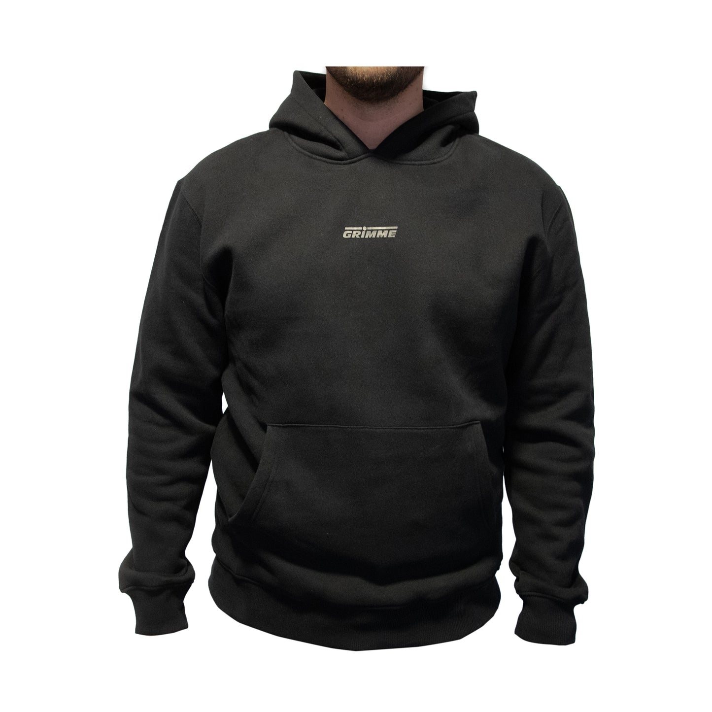 Hoodie with rubberprint "GRIMME", black
