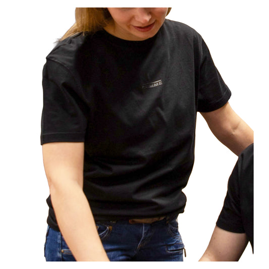 T-Shirt mit Rubberprint, schwarz